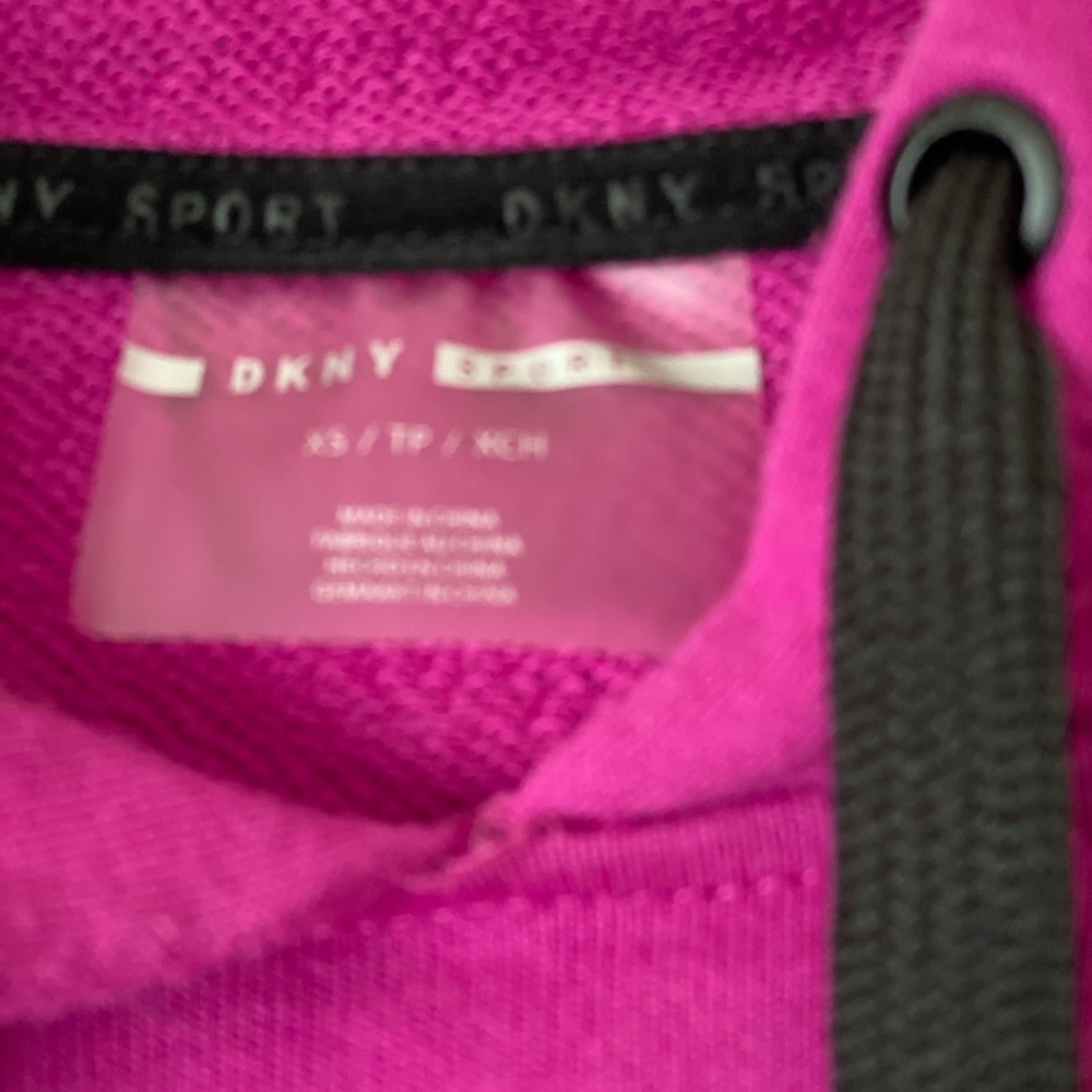 DKNY Pink and Black Hoodie Sweater - Picture 4 of 6